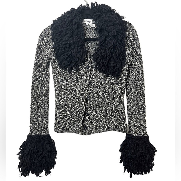 Vintage Y2K Shaggy Cardigan Jacket Size Small - Picture 7 of 8